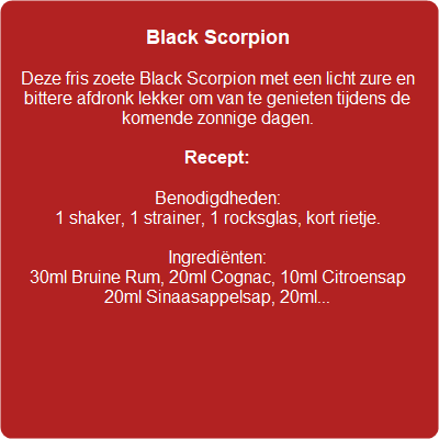 Black Scorpion, cocktailbar huren, cocktailbar op locatie